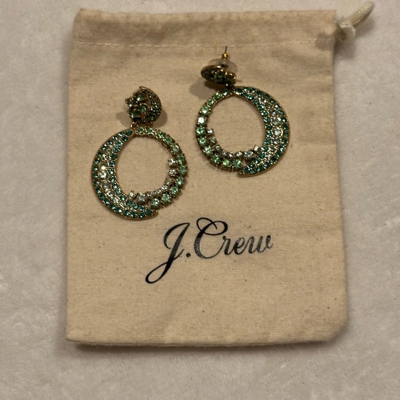 J. Crew crystal drop earrings in light pistachio color - Picture 5 of 5